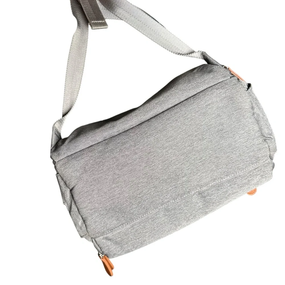 Citi Collective Navigator Backpack Diaper Bag - Gray / Brown Leather